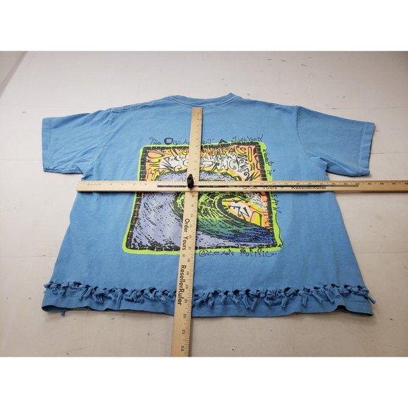 Ocean Pacific Adult Shirt Short Sleeve Back Front Graphics Single Stitch Blue L - Picture 12 of 14